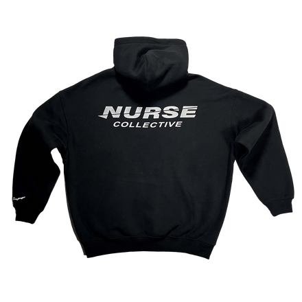 Drop Shoulder Black Hoodie